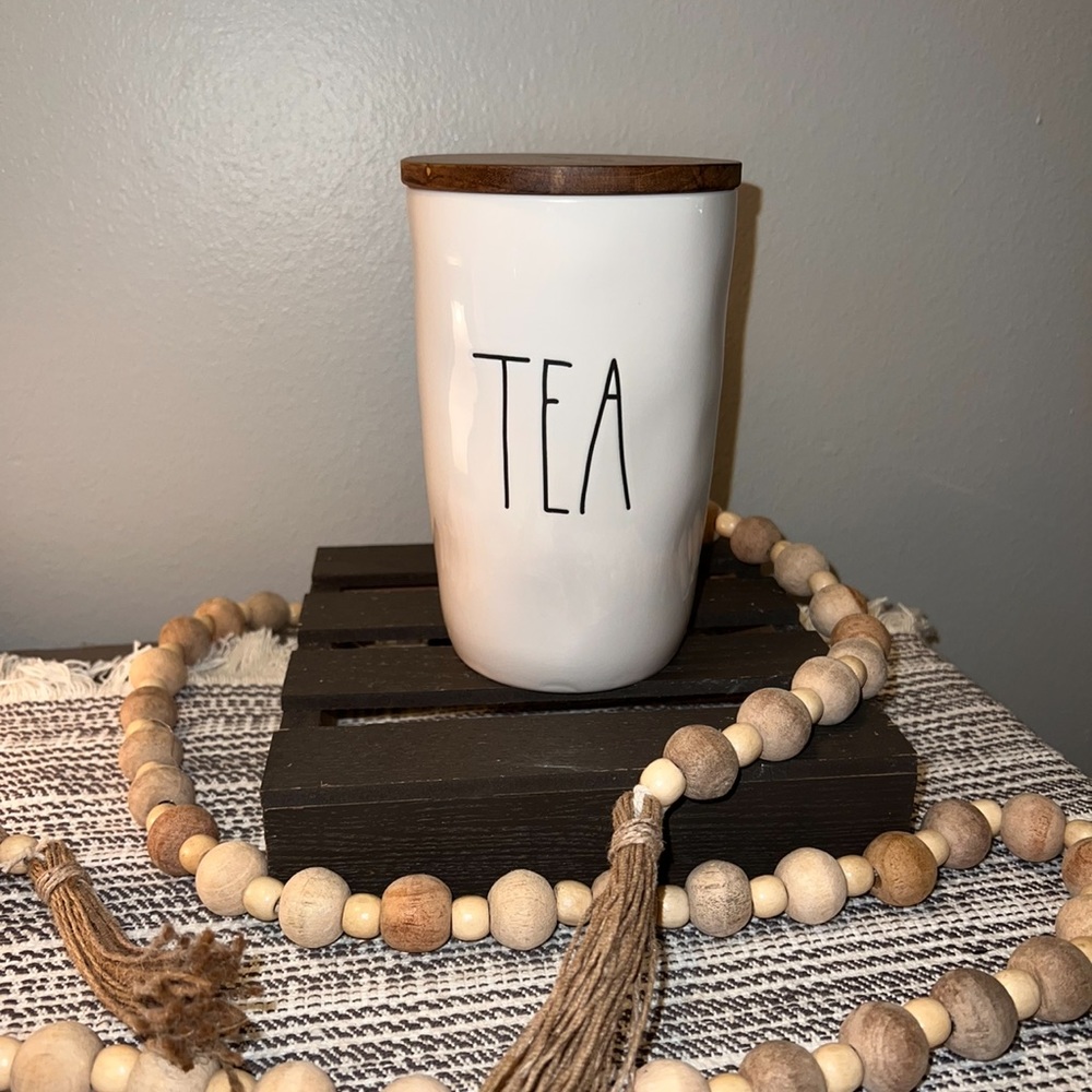 Rae Dunn Wood Top Tea Canister